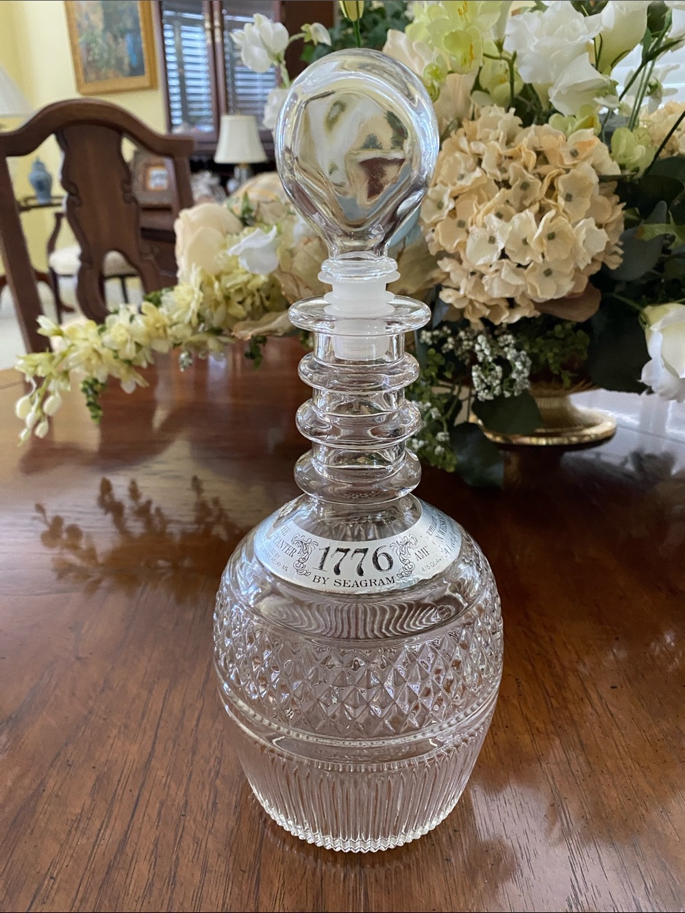 Tiffany & Co 1776 Clear Glass Decorative Decanter -